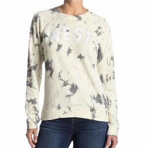 Lucky Brand M cream tie dye WEST logo sweatshirt